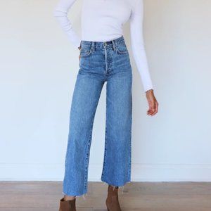 Aritzia Denim Forum The Farrah High Rise Wide Jean